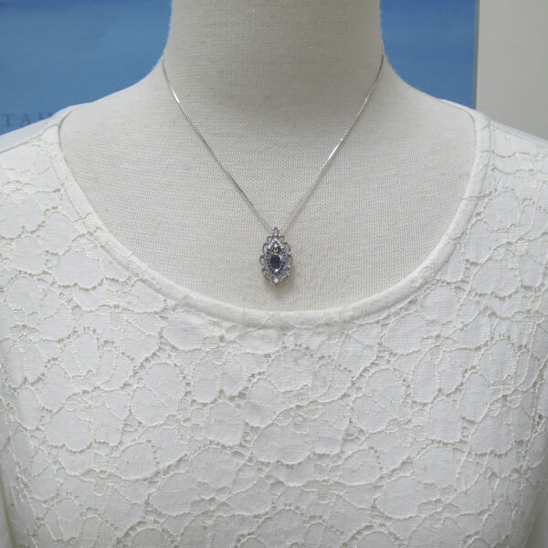 Bijoux fromsea　K18WG サファイヤ&ダイヤペンダント - 画像 (7)