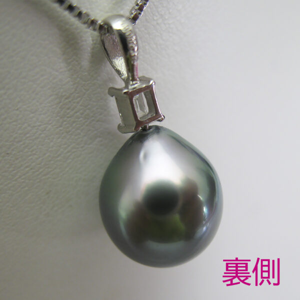 Pt900黒蝶真珠＆ダイヤペンダント - 画像 (4)