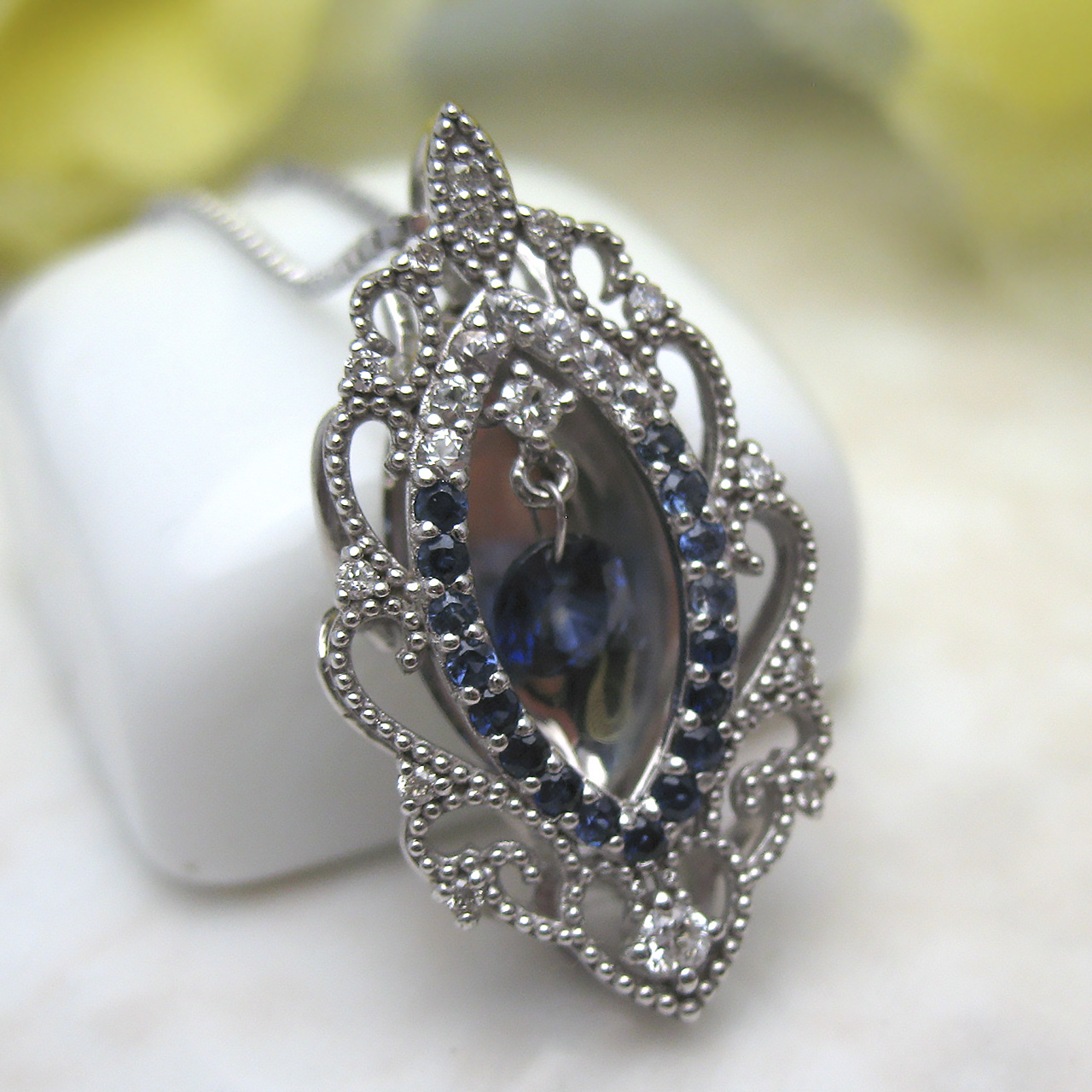 Bijoux fromsea K18WG サファイヤ&ダイヤペンダント - 画像 (6)