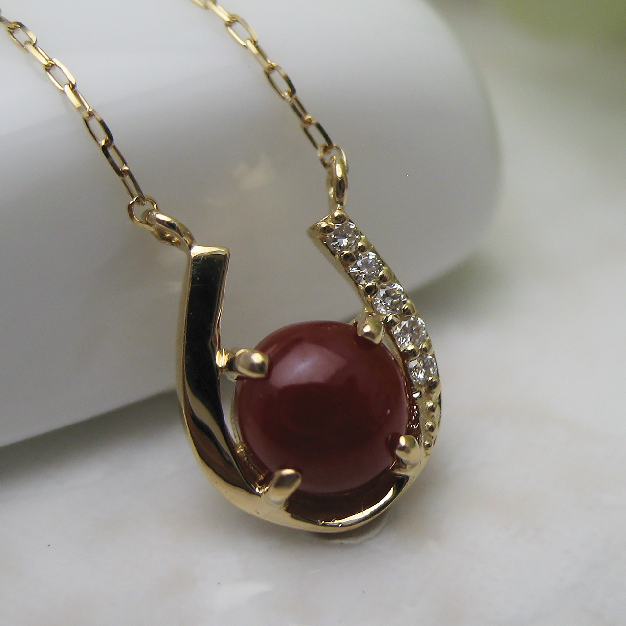 Bijoux fromsea K18血赤珊瑚ペンダントTK-11215