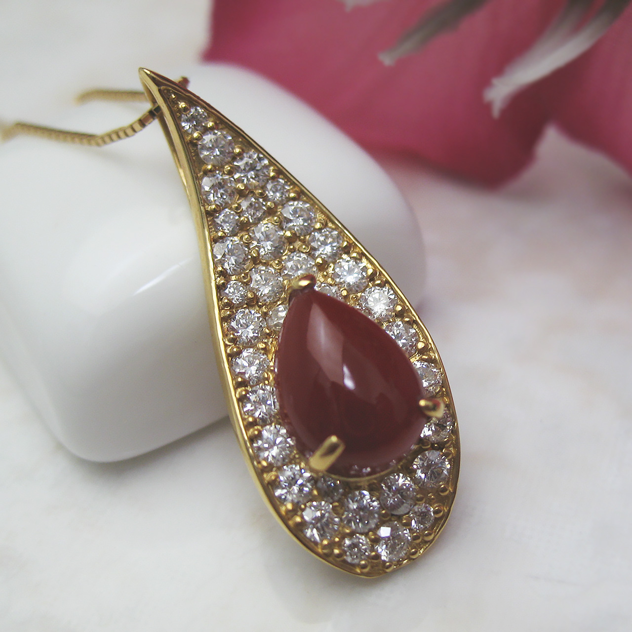 Bijoux fromsea K18スペシャルな!血赤珊瑚ペンダント TK-11527