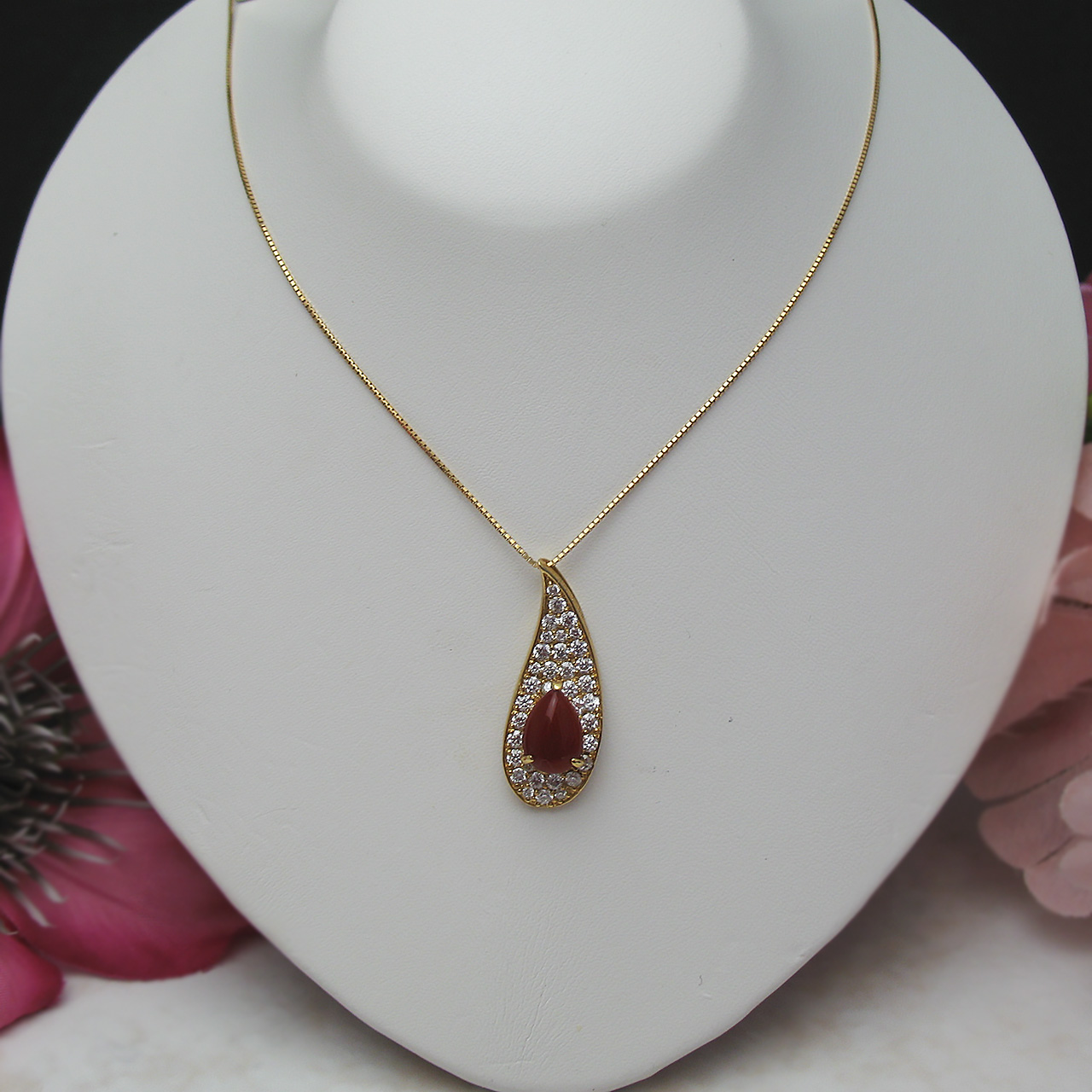 Bijoux fromsea K18スペシャルな!血赤珊瑚ペンダント TK-11527 - 画像 (2)