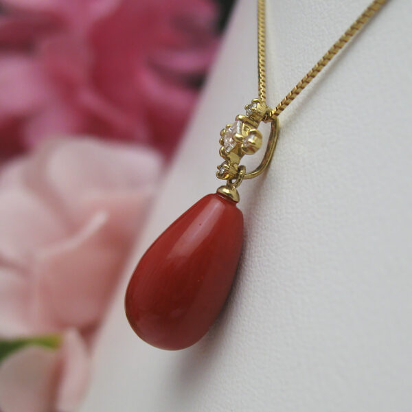 Bijoux fromsea K18血赤珊瑚ペンダント - 画像 (3)