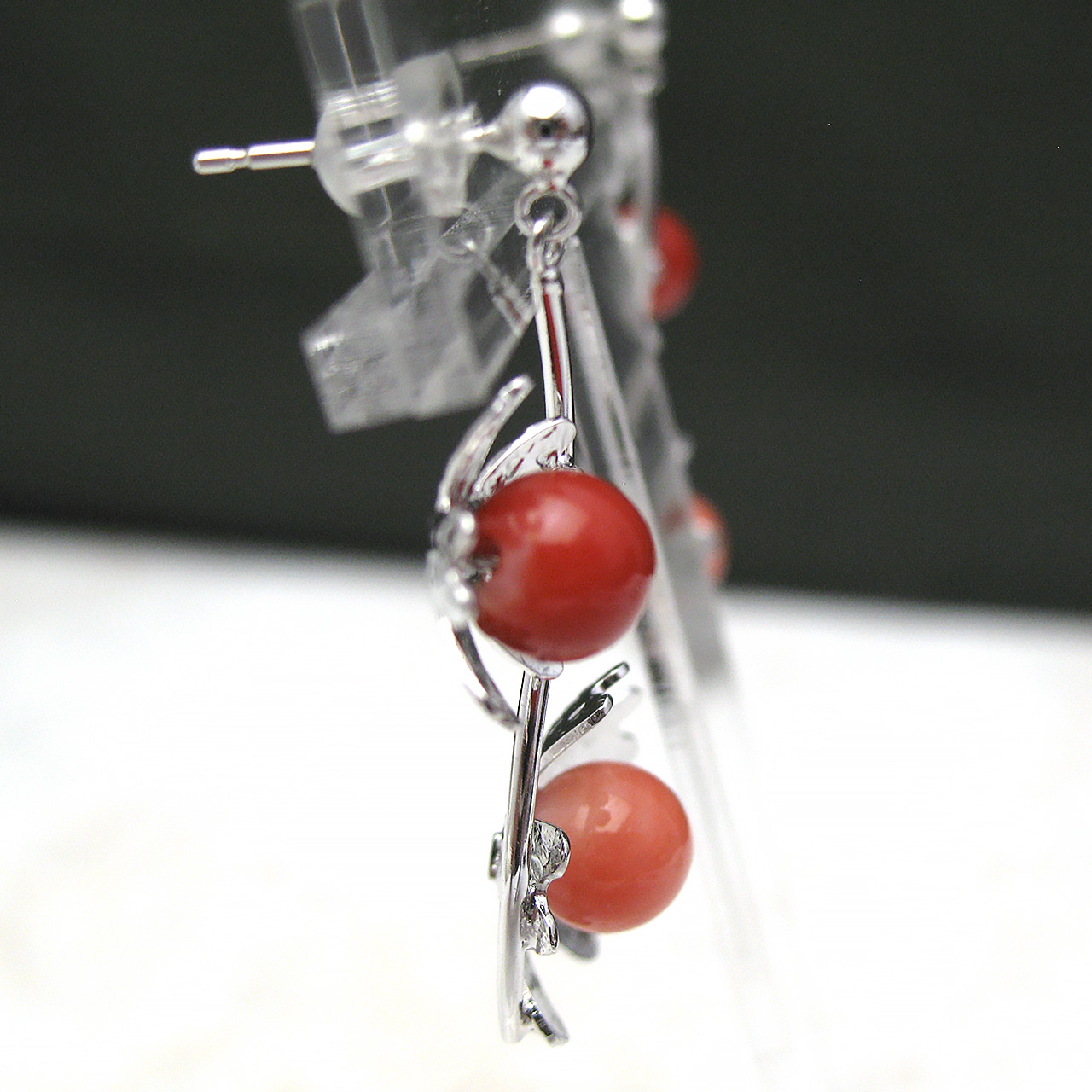 SV/K10WG Reflection Colors珊瑚ピアス - 画像 (5)