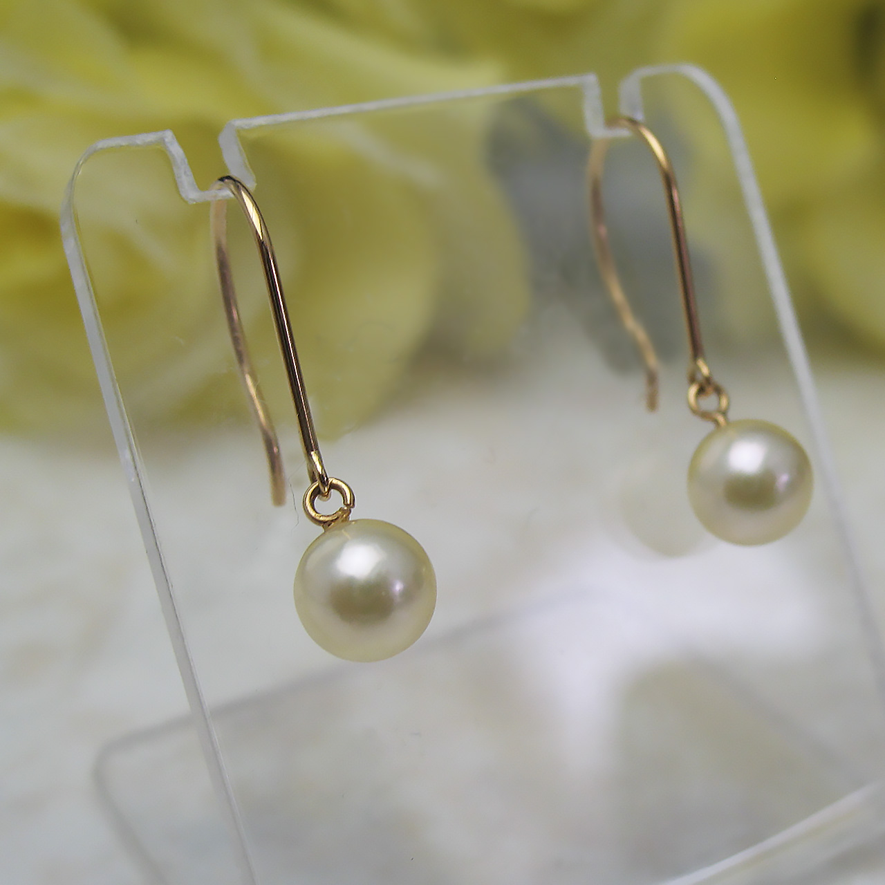 K18あこや5.5ミリアメリカンピアス