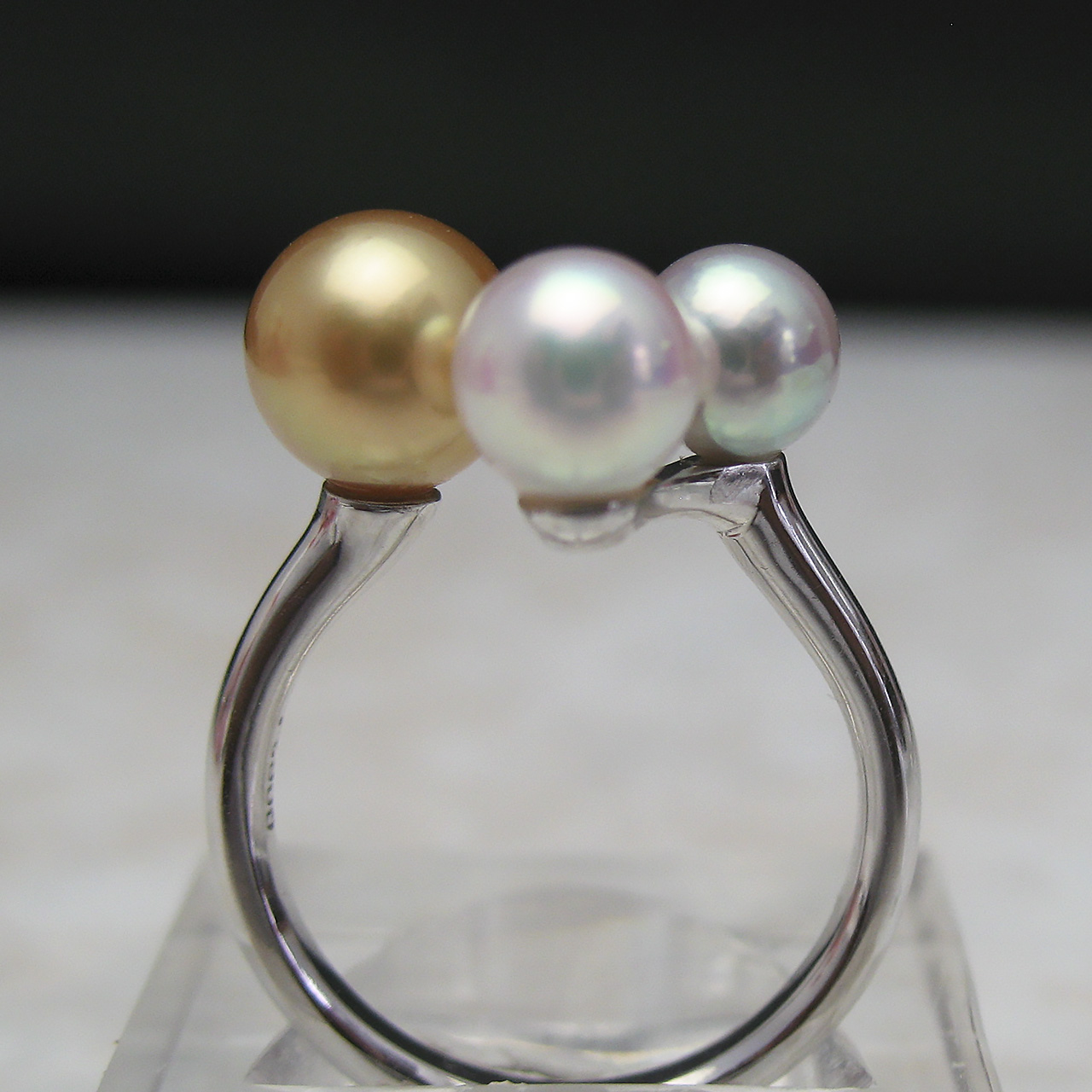 Pt900南洋金色&あこや真珠リング - 画像 (4)