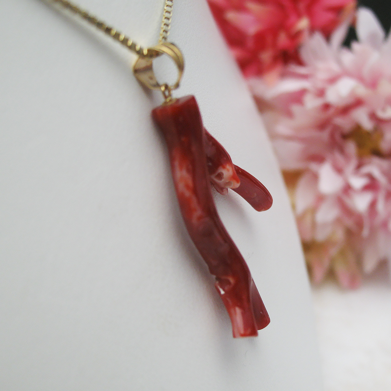 Bijoux fromsea K18血赤珊瑚ペンダント 64740 - 画像 (4)