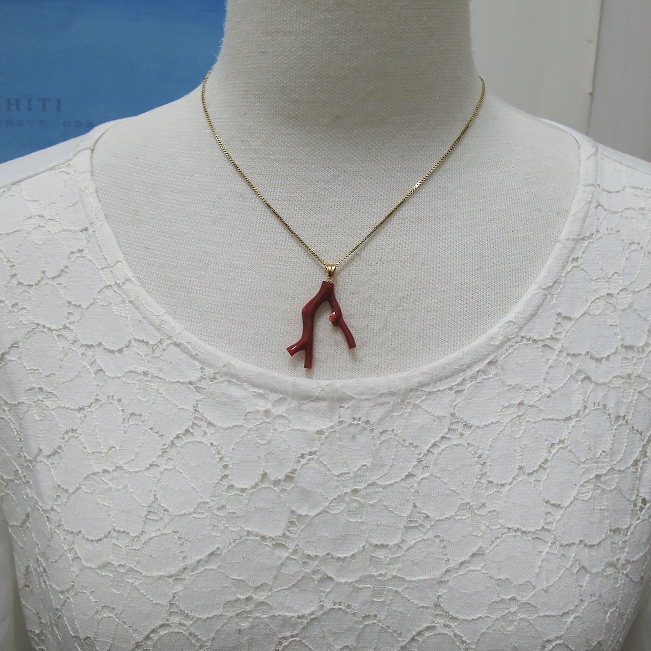 Bijoux fromsea K18血赤珊瑚ペンダント 64740 - 画像 (7)