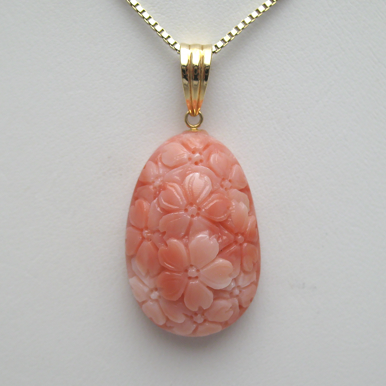 Bijoux fromsea サクラ咲く K18桃色珊瑚ペンダント - 画像 (3)