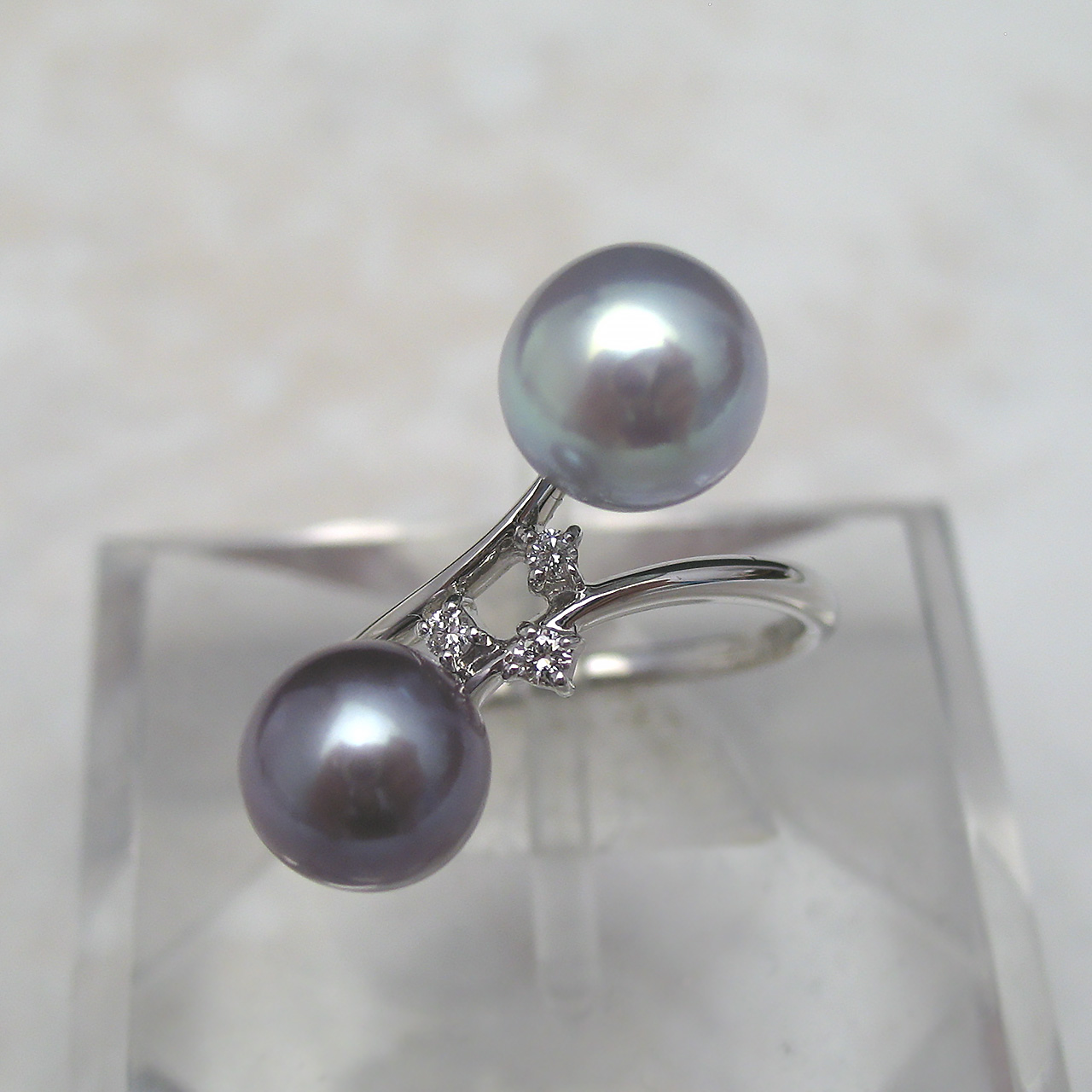 Pt900あこやナチュラル・有核淡水リング - 画像 (2)