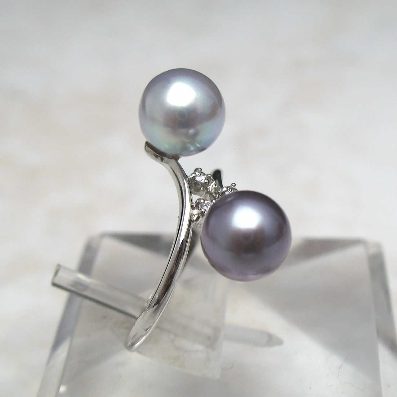 Pt900あこやナチュラル・有核淡水リング - 画像 (4)