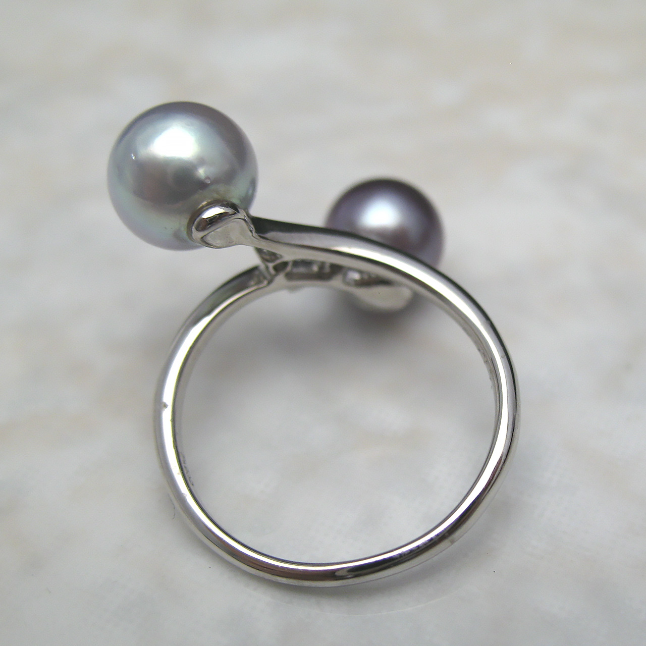 Pt900あこやナチュラル・有核淡水リング - 画像 (3)