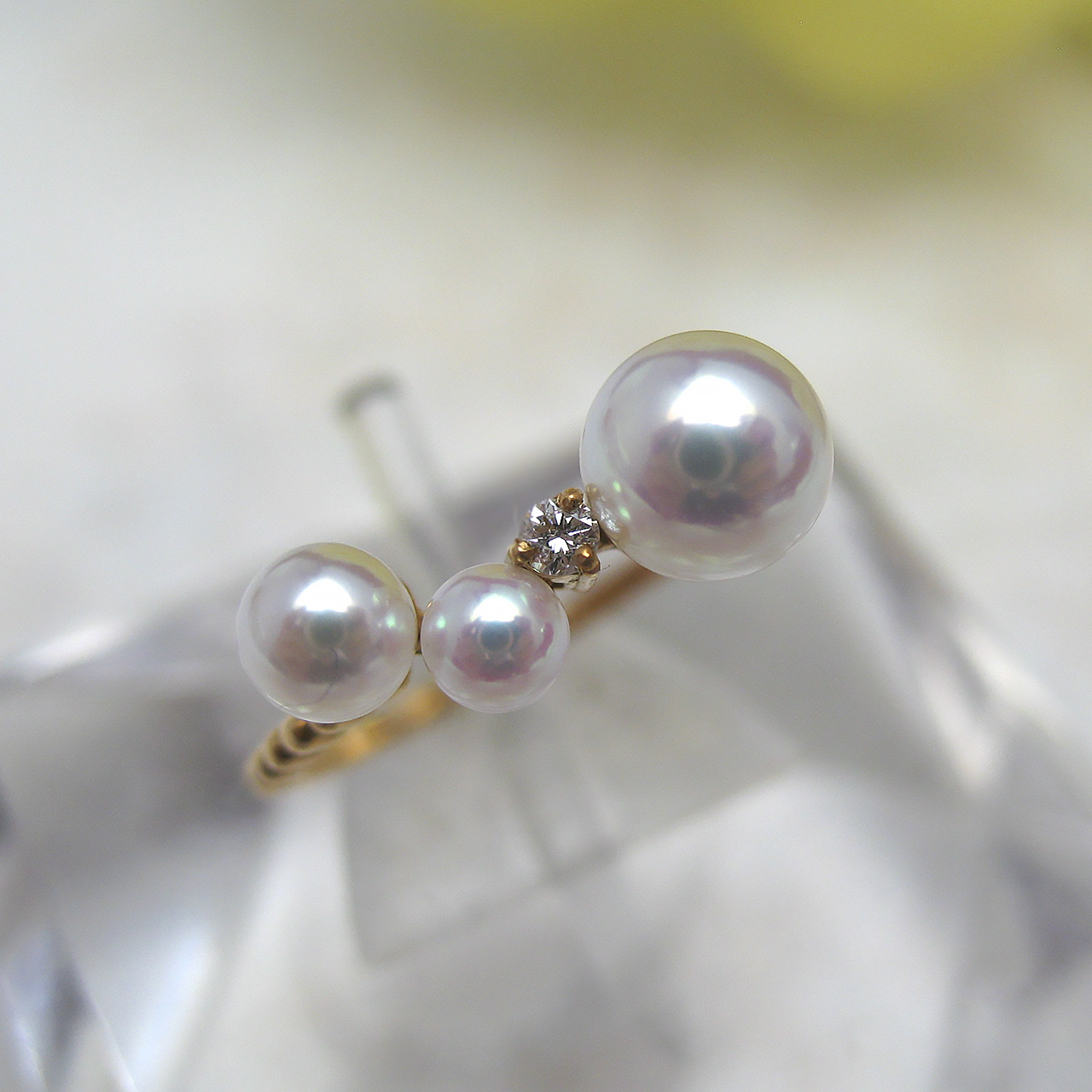 K18あこやベビーパールリング