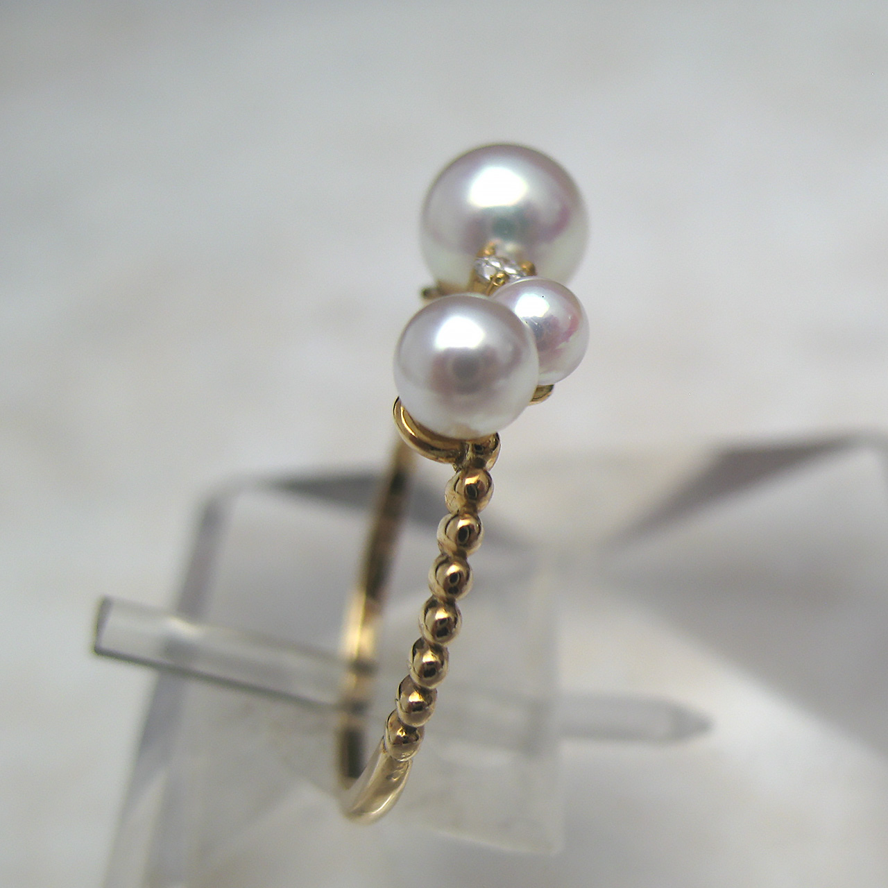 K18あこやベビーパールリング - 画像 (3)