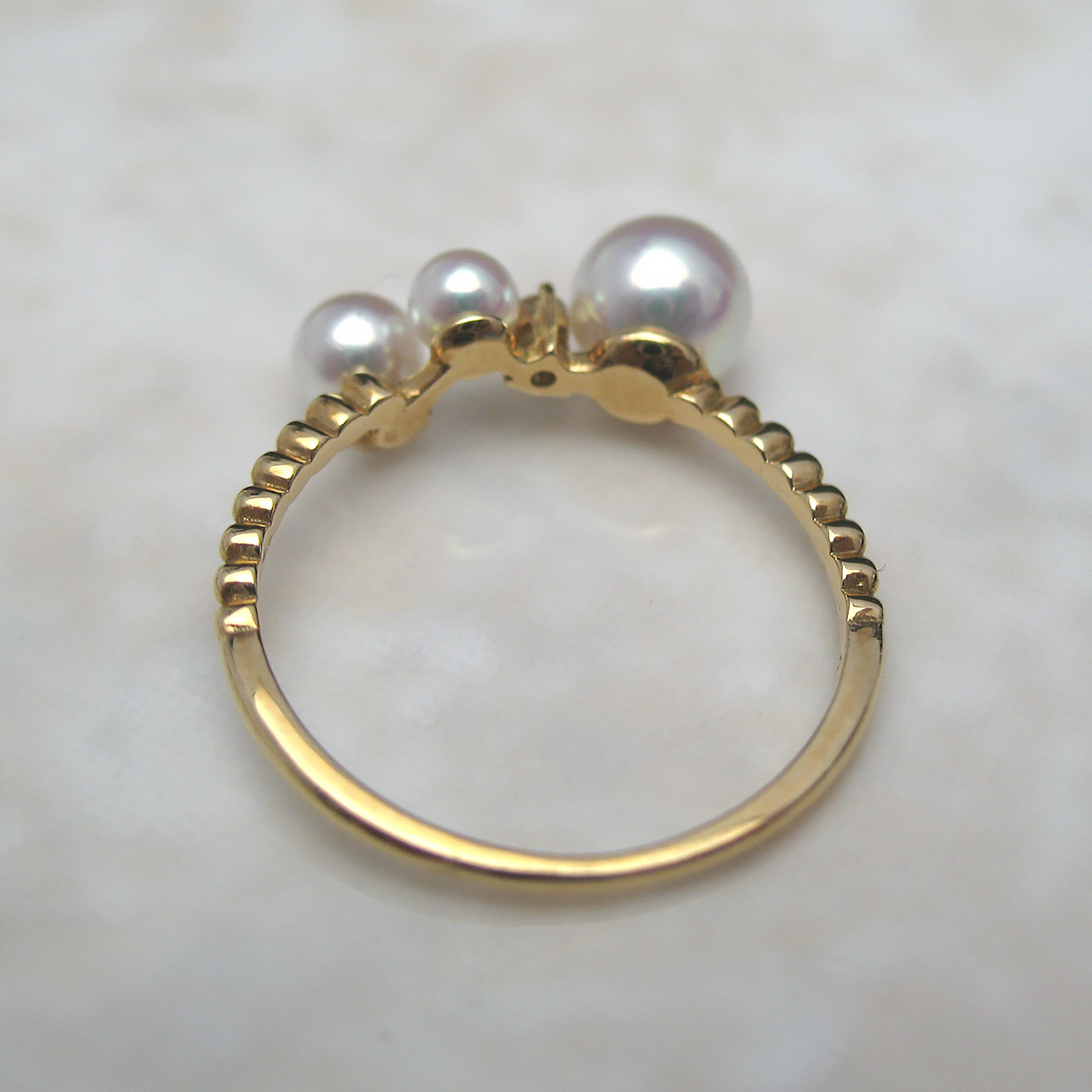 K18あこやベビーパールリング - 画像 (5)