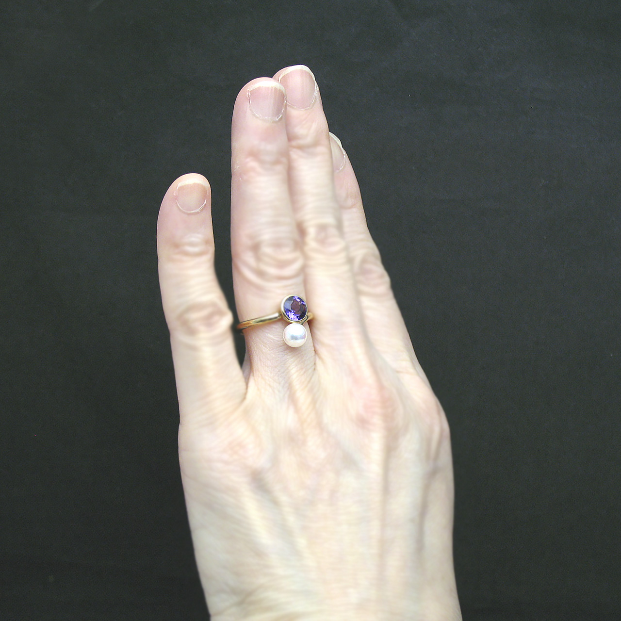 K10アメジスト&あこやパールリング - 画像 (7)