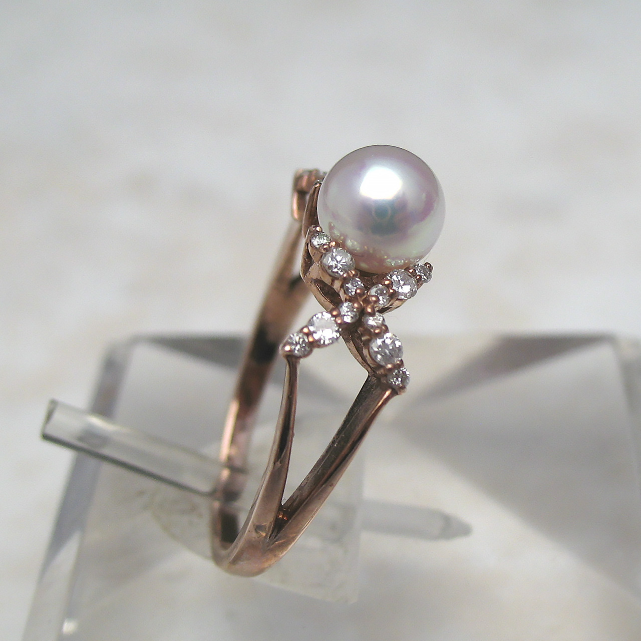 K18PG　あこや真珠リング　5.5ミリ - 画像 (6)