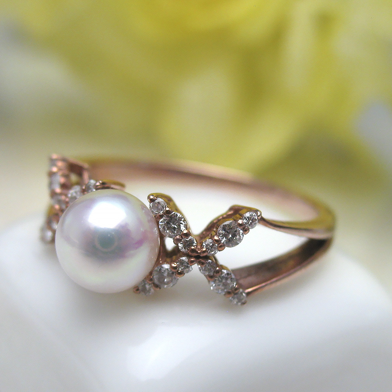 K18PG　あこや真珠リング　5.5ミリ - 画像 (3)