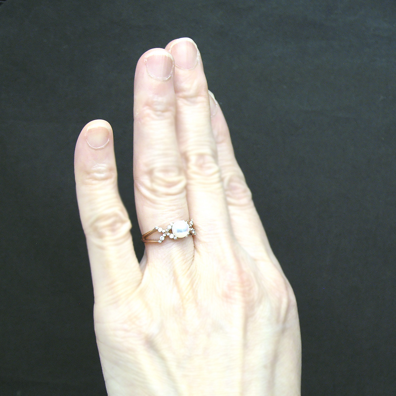 K18PG　あこや真珠リング　5.5ミリ - 画像 (2)