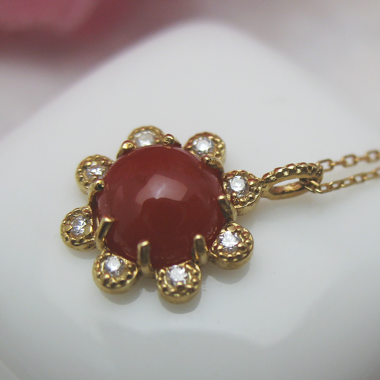 Bijoux fromsea K18血赤珊瑚ペンダント TK-10018 - 画像 (5)