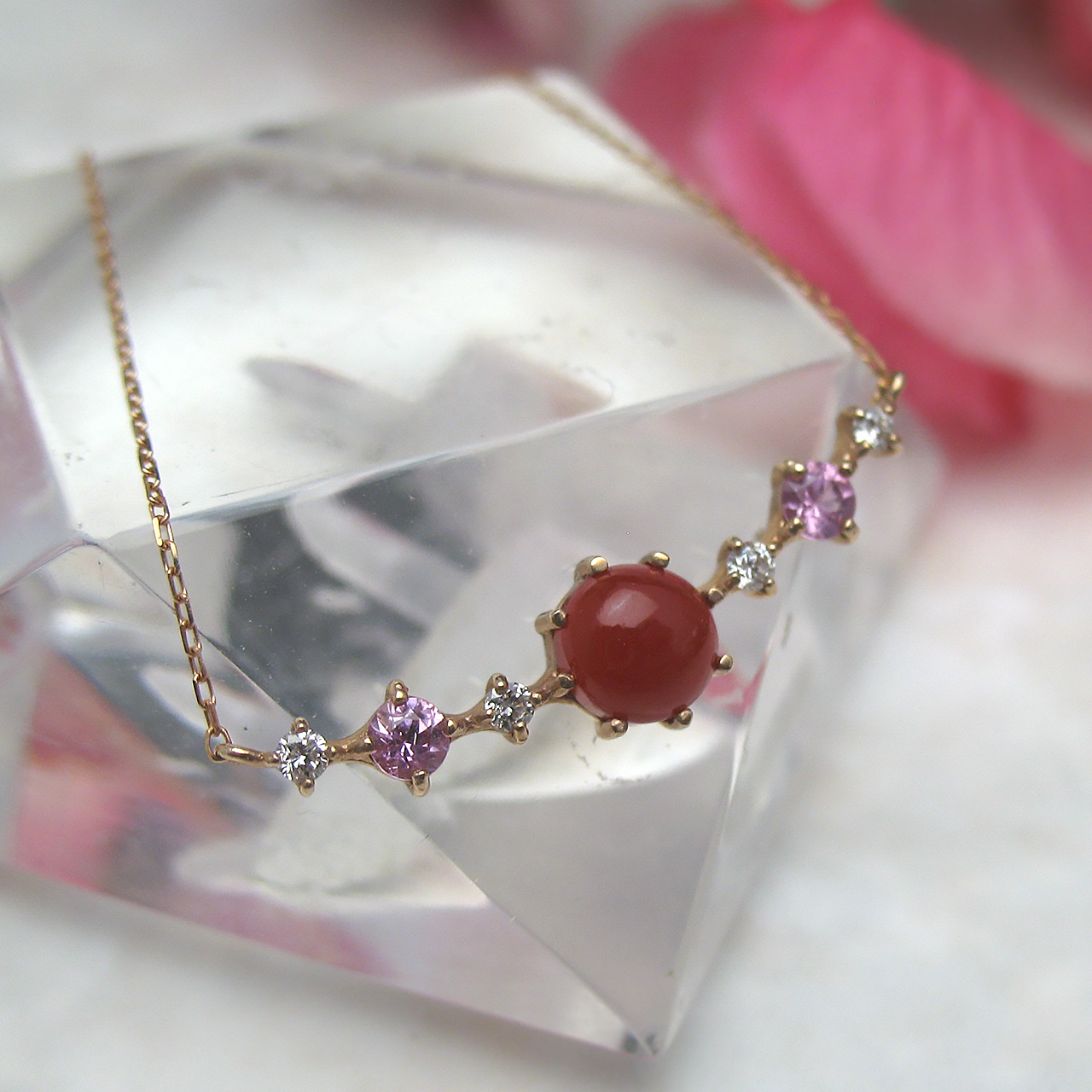 Bijoux fromsea K18PG血赤珊瑚ペンダント TK-10830