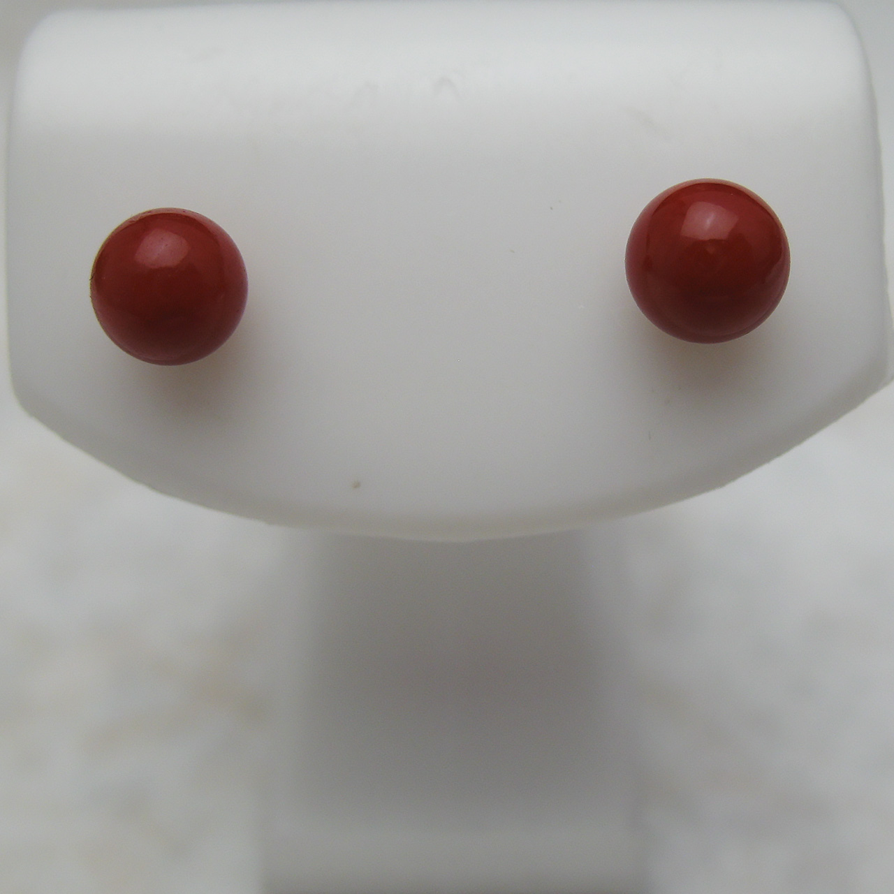 Bijoux　fromsea　K18朱赤珊瑚 ピアス 6ミリ　PE-595 - 画像 (2)