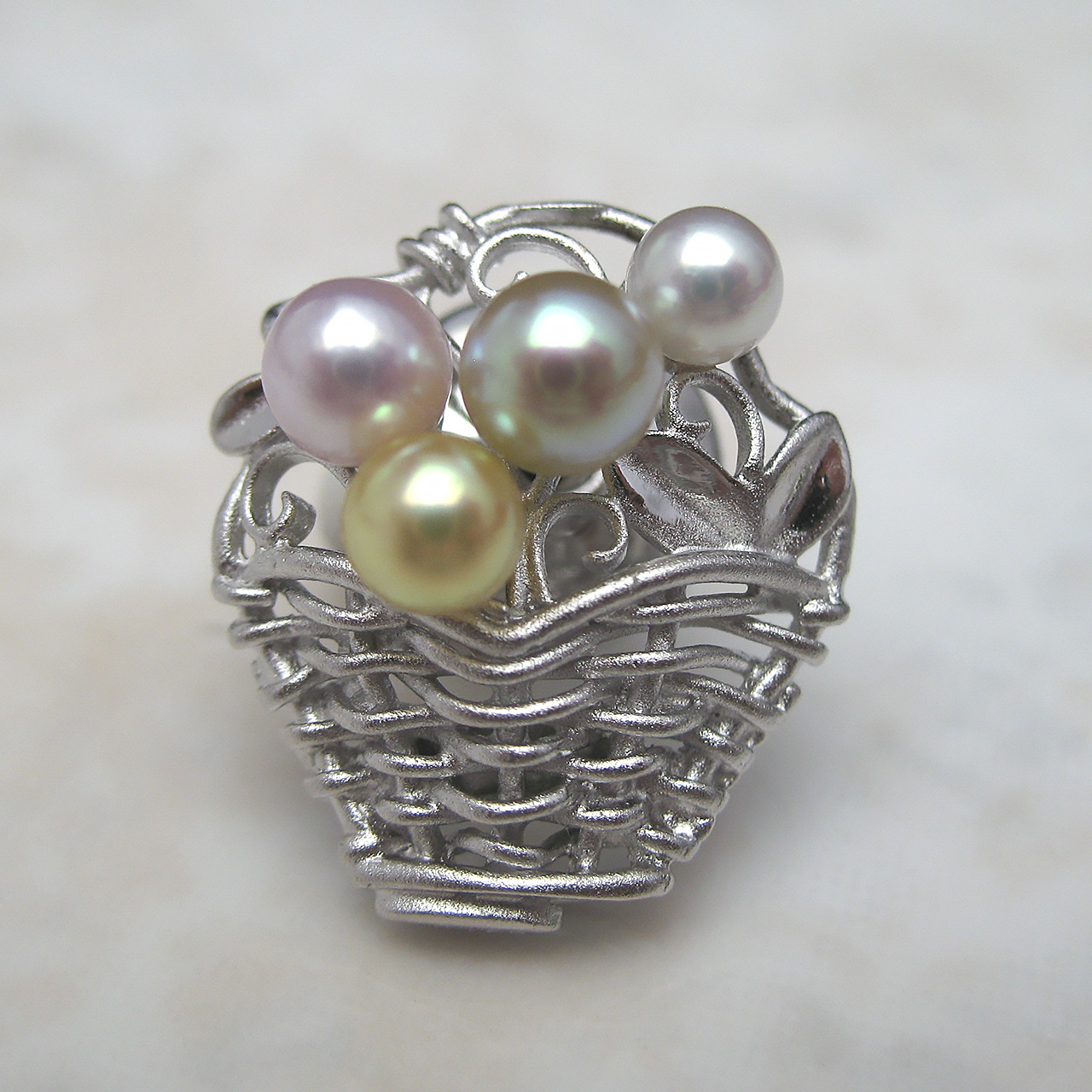 小さな花かご オールあこや可愛いタイニーピンSV - 画像 (2)