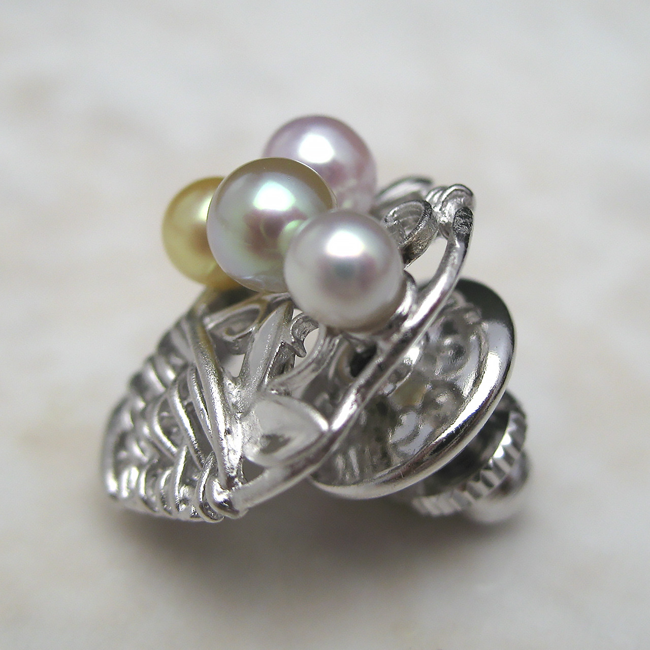 小さな花かご オールあこや可愛いタイニーピンSV - 画像 (3)