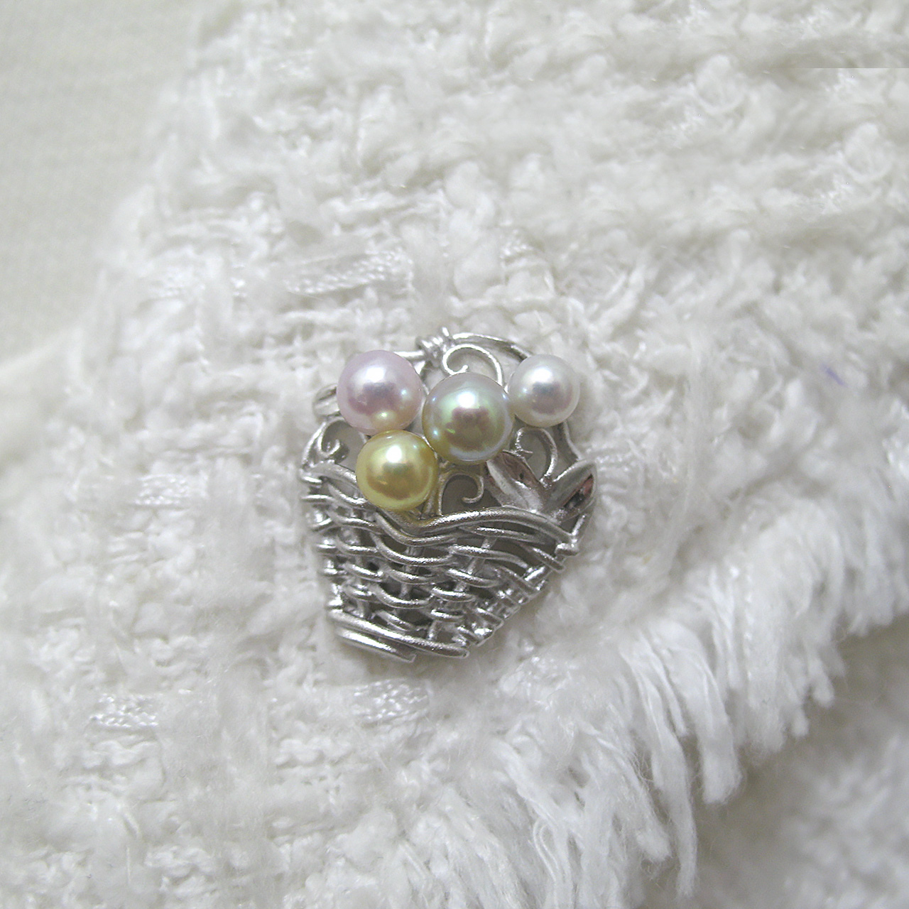 小さな花かご オールあこや可愛いタイニーピンSV - 画像 (4)