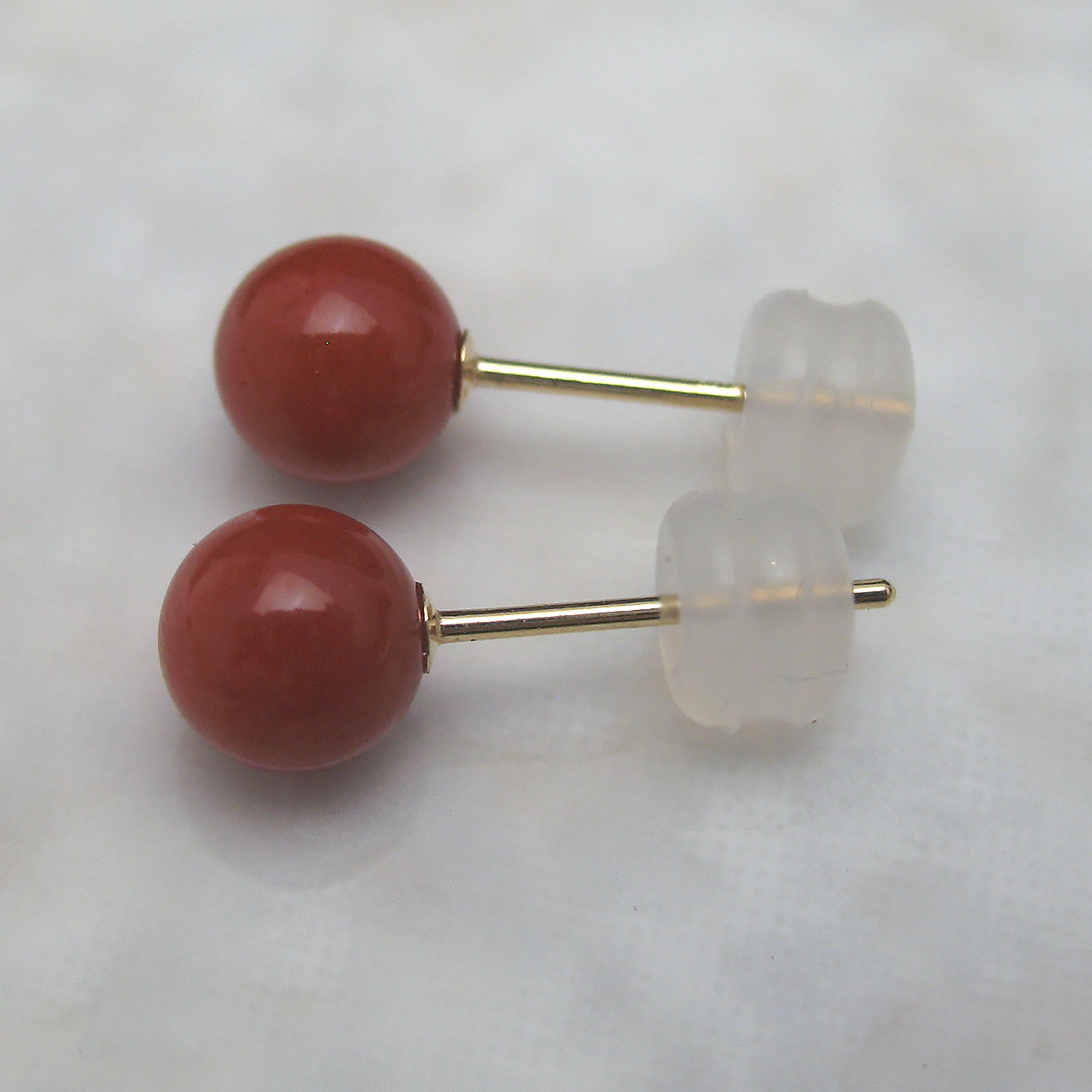 Bijoux　fromsea　5.5ミリ朱赤珊瑚 ピアス　PE9396 - 画像 (5)
