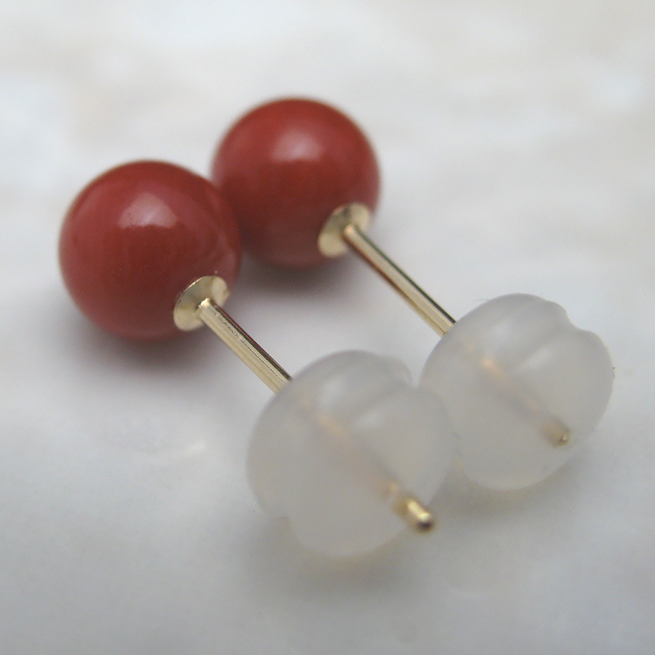 Bijoux　fromsea　5.5ミリ朱赤珊瑚 ピアス　PE9396 - 画像 (4)