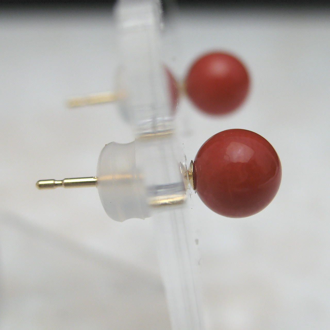 Bijoux　fromsea　5.5ミリ朱赤珊瑚 ピアス　PE9396 - 画像 (3)