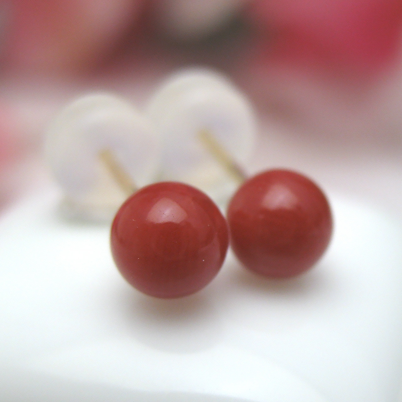 Bijoux　fromsea　4.5ミリ珊瑚 ピアスK18　PE-9453 - 画像 (6)