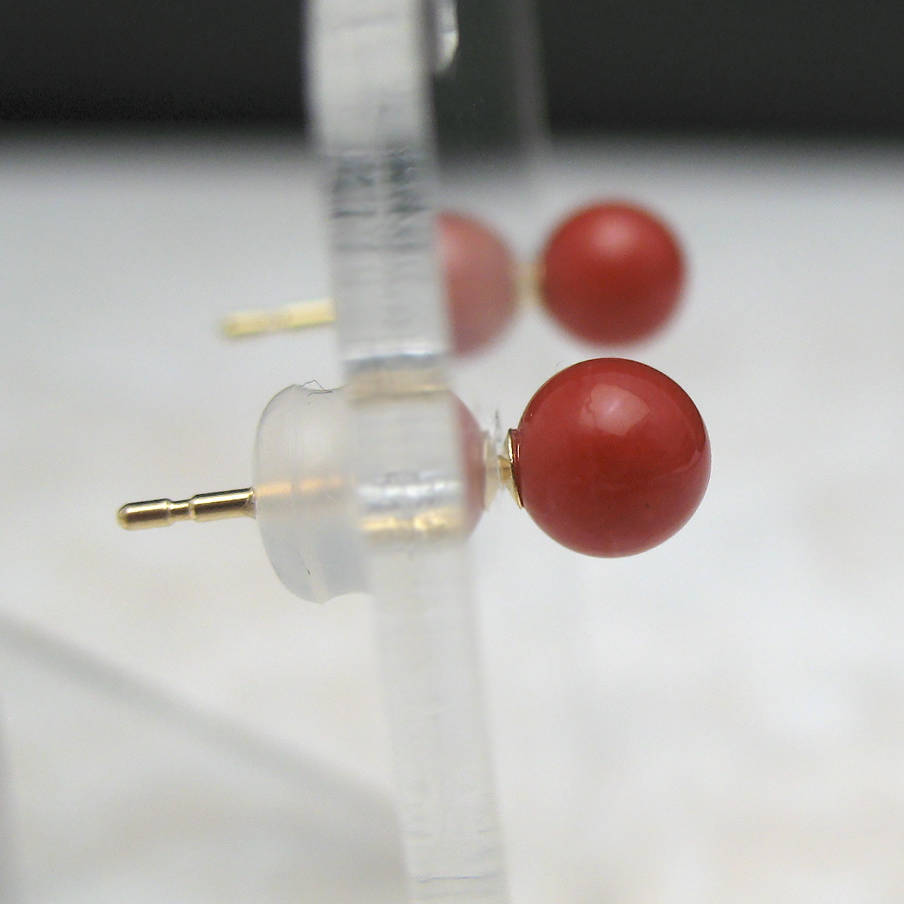 Bijoux　fromsea　4.5ミリ珊瑚 ピアスK18　PE-9453 - 画像 (3)