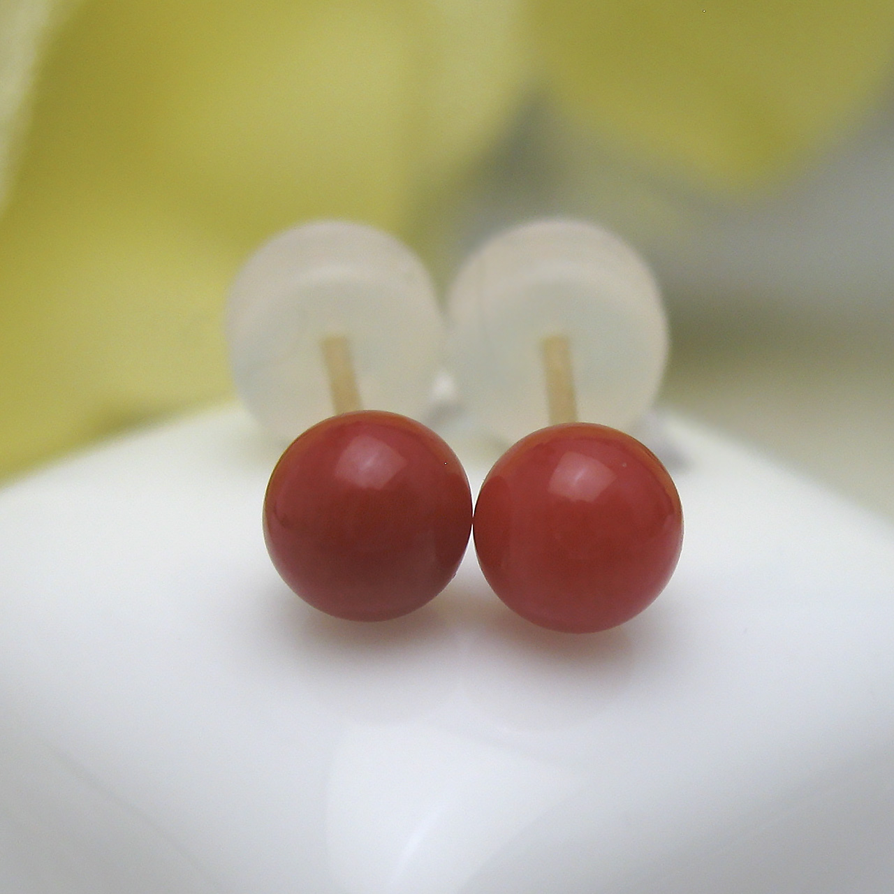 Bijoux　fromsea　4ミリ珊瑚 ピアス K18　PE9452 - 画像 (6)