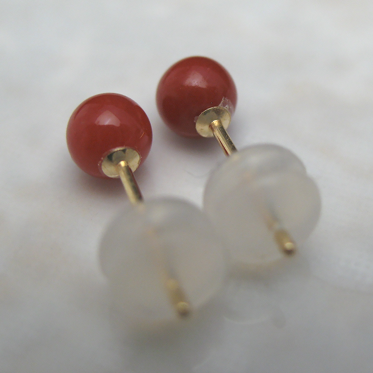 Bijoux　fromsea　4ミリ珊瑚 ピアス K18　PE9452 - 画像 (4)