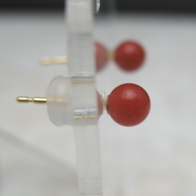 Bijoux　fromsea　4ミリ珊瑚 ピアス K18　PE9452 - 画像 (3)