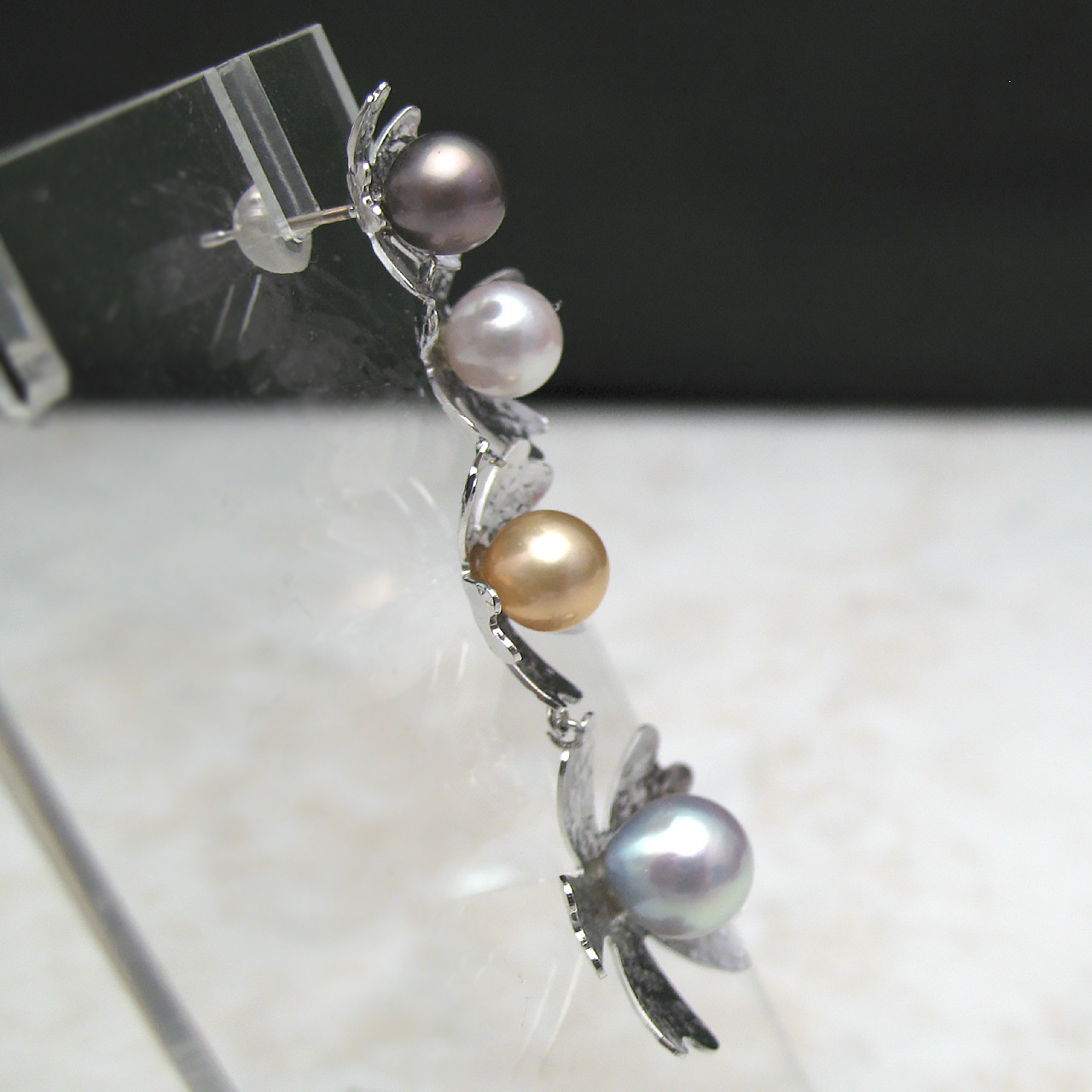 SV/K10WG　Reflection Colorsあこや&淡水真珠片方ピアス - 画像 (3)