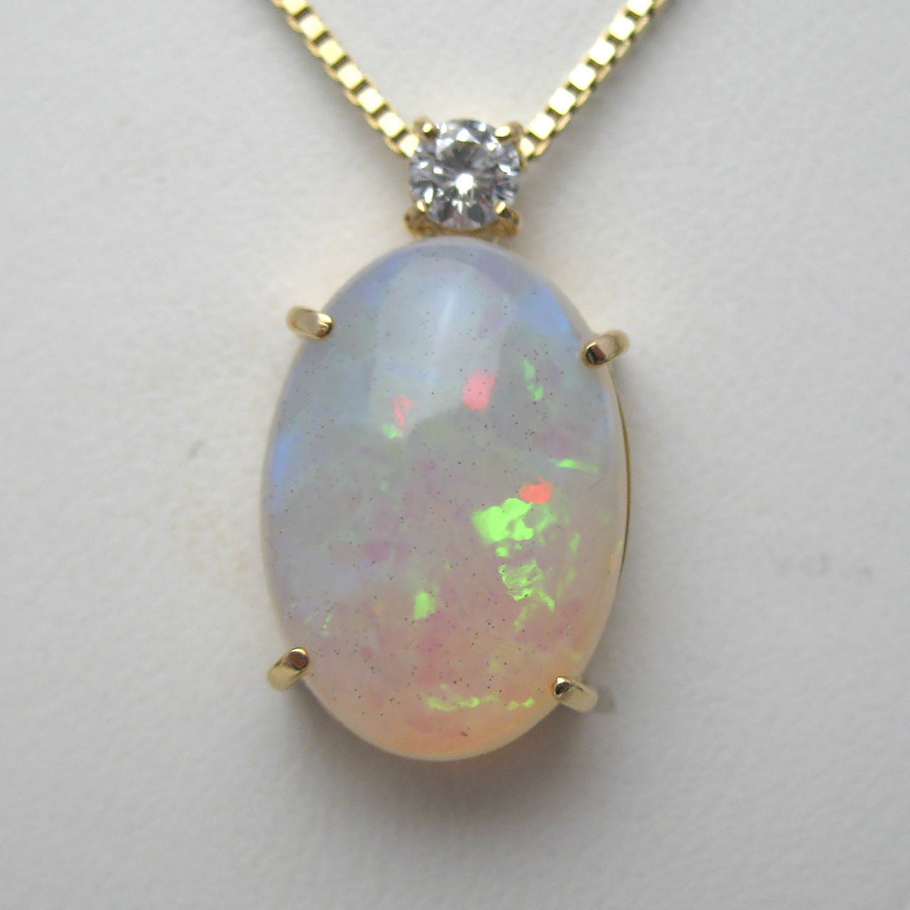 K18オパール・ダイヤペンダント - 画像 (3)