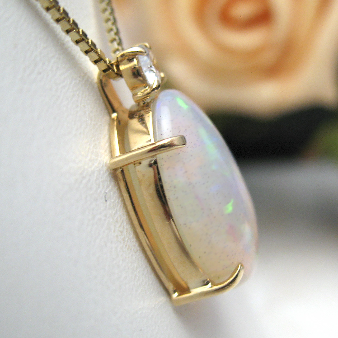 K18オパール・ダイヤペンダント - 画像 (4)