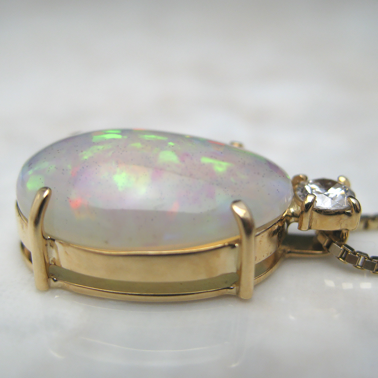 K18オパール・ダイヤペンダント - 画像 (5)