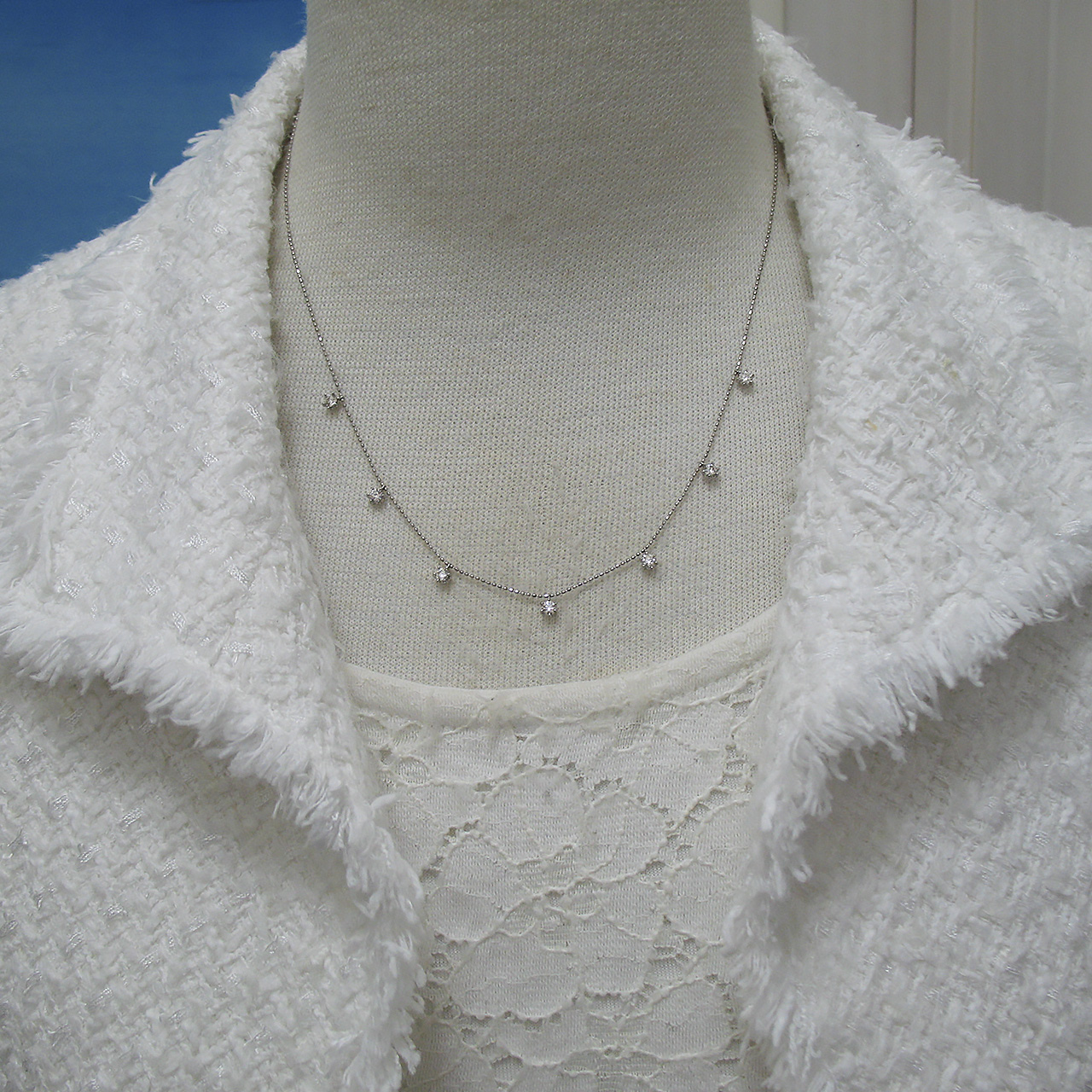 Bijoux fromsea　K18WG ダイヤ 0.50ｃｔ　ステーションペンダント ハート＆キューピッド - 画像 (7)