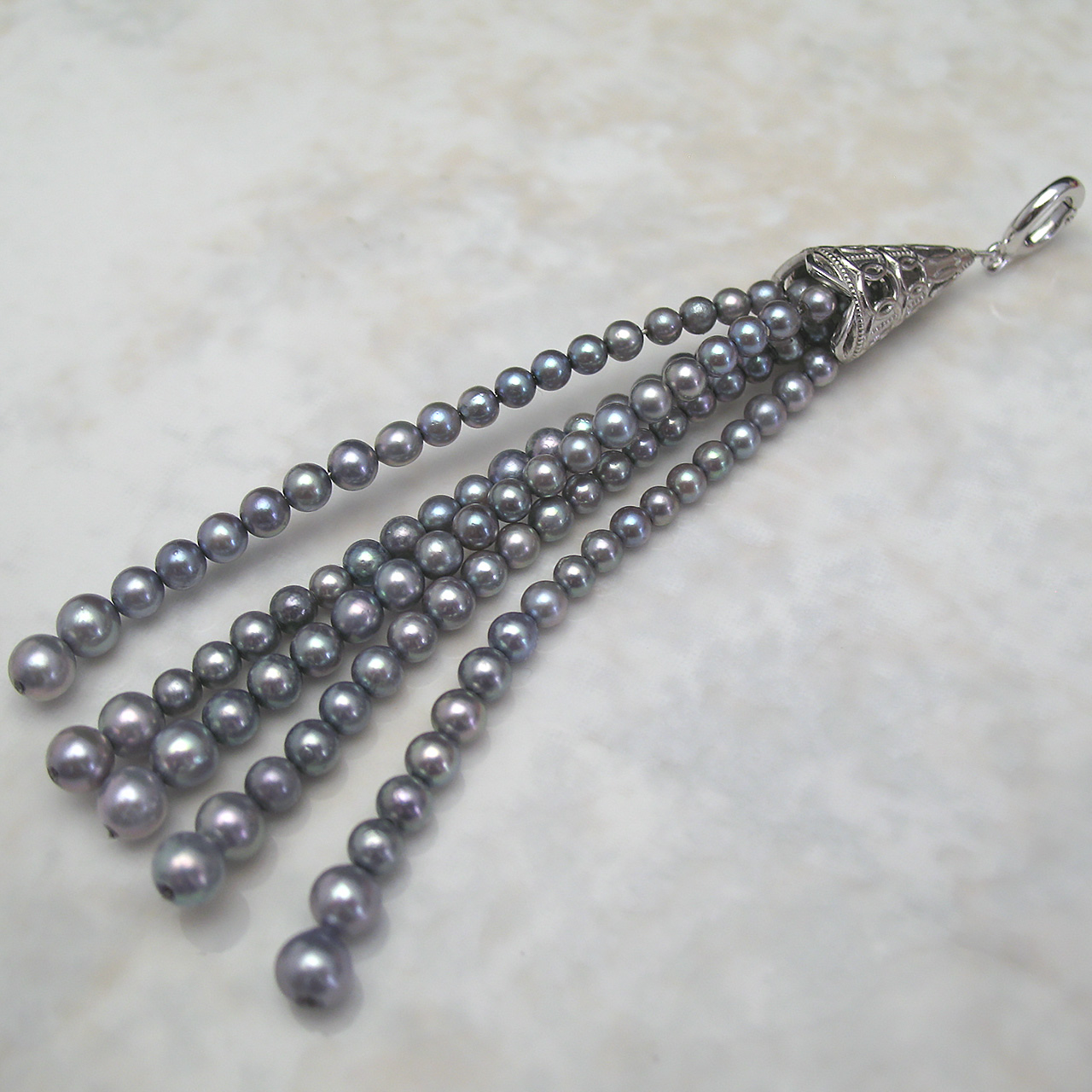 あこや真珠タッセル クリッカーペンダントSV - 画像 (5)