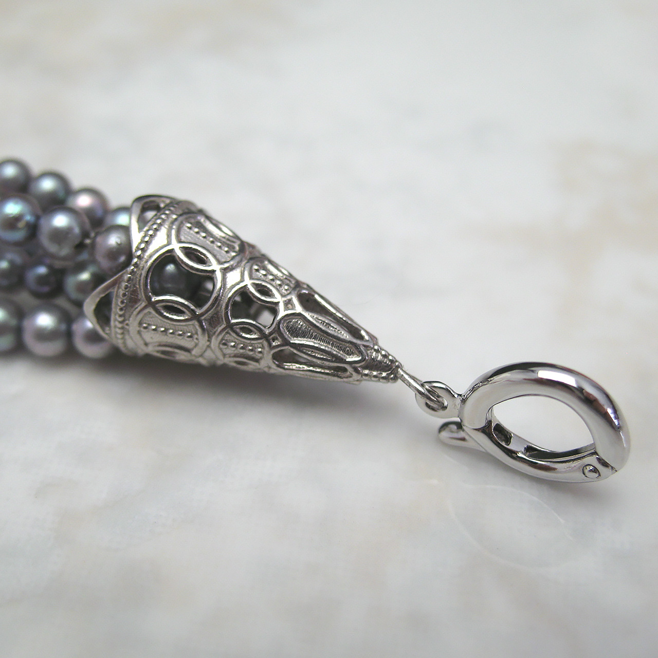 あこや真珠タッセル クリッカーペンダントSV - 画像 (4)