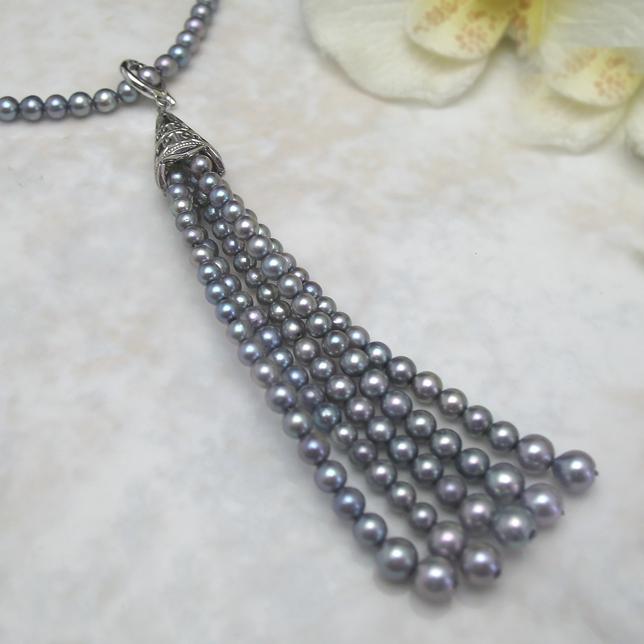 あこや真珠タッセル クリッカーペンダントSV - 画像 (7)