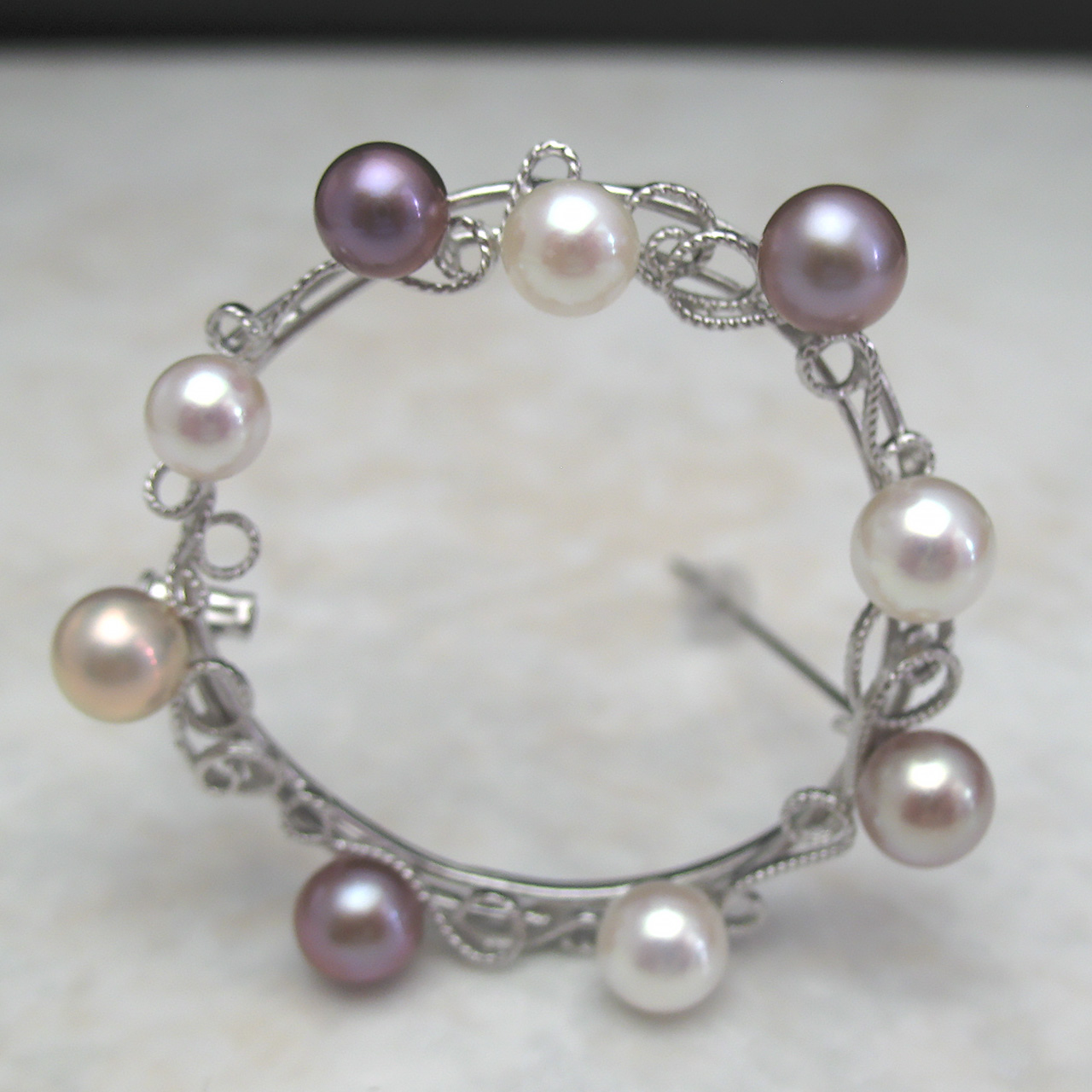 『 from sea あこや&淡水サークルブローチ 』 - 画像 (2)