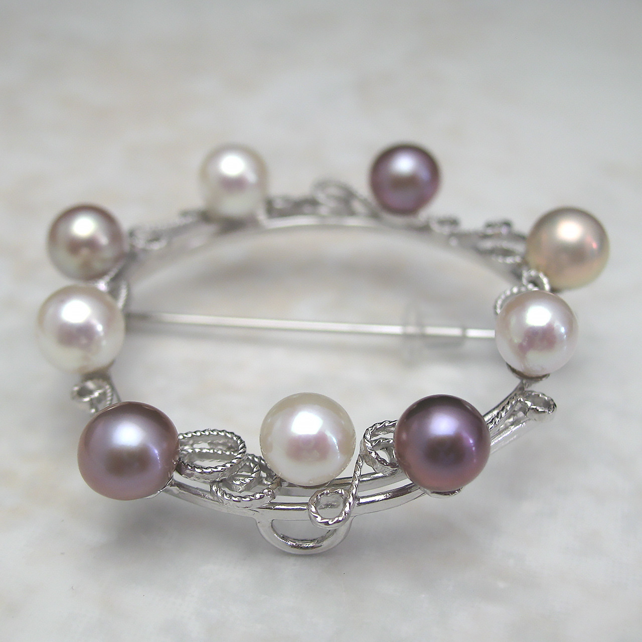 『 from sea あこや&淡水サークルブローチ 』 - 画像 (4)