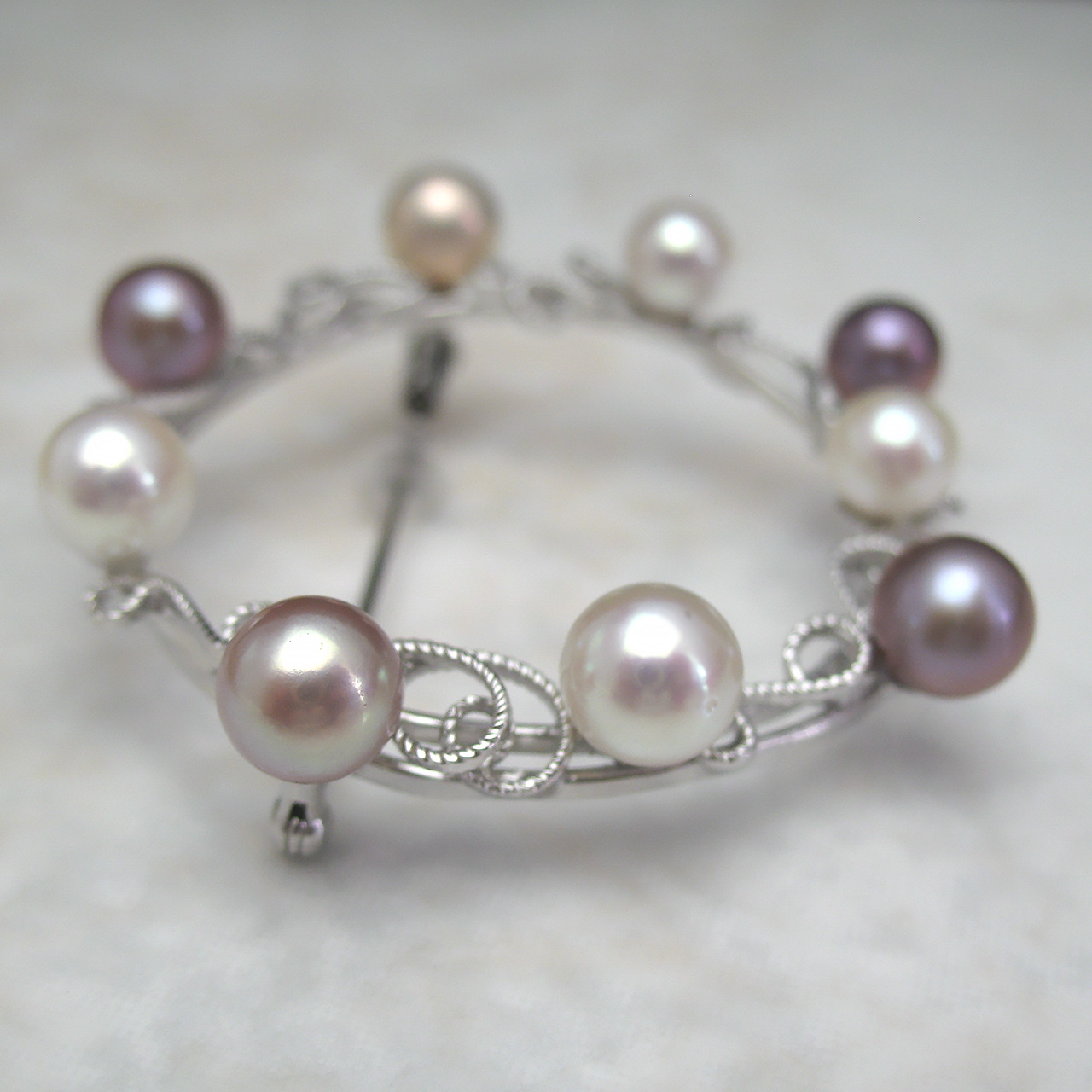 『 from sea あこや&淡水サークルブローチ 』 - 画像 (3)