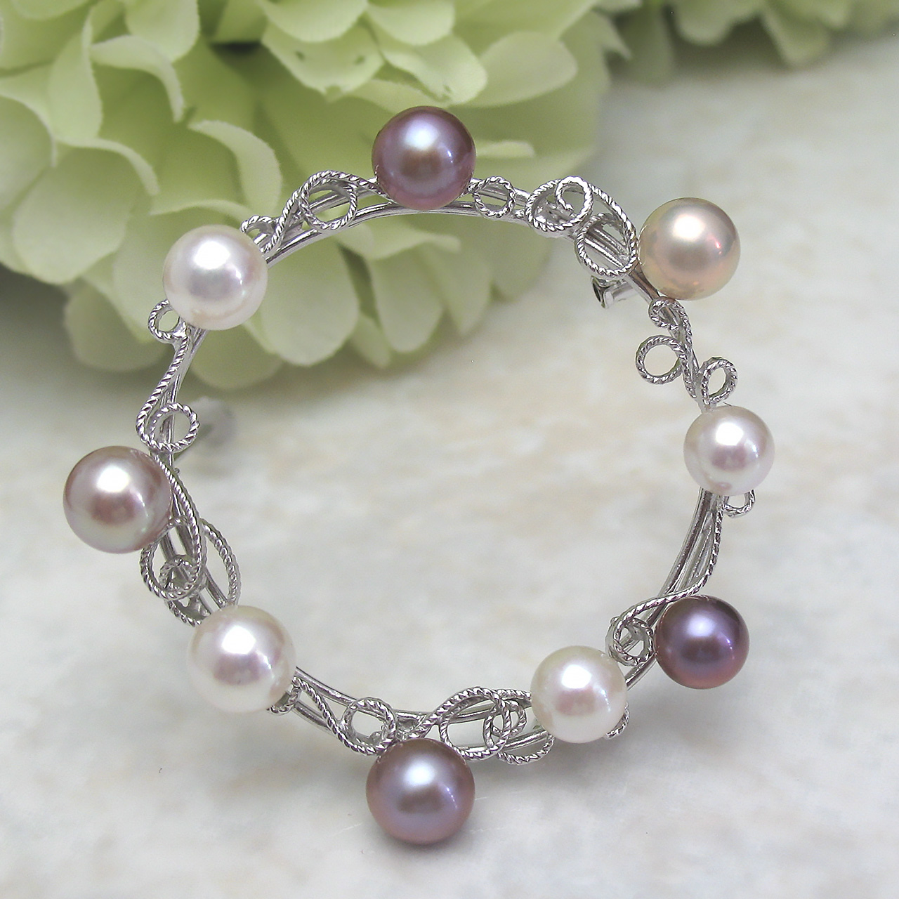 『 from sea あこや&淡水サークルブローチ 』 - 画像 (5)