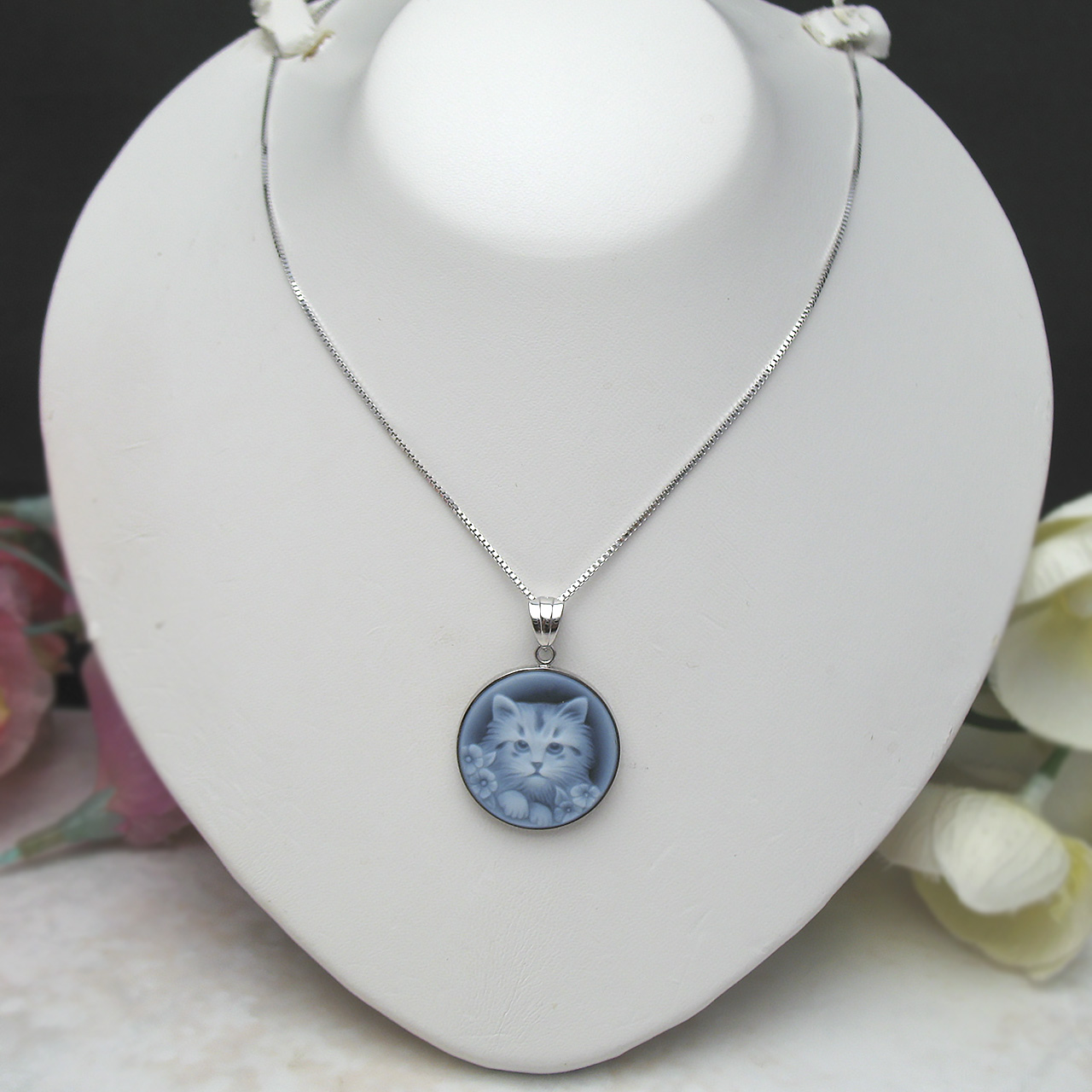 Bijoux  fromsea Pt900ストーンカメオペンダント - 画像 (2)